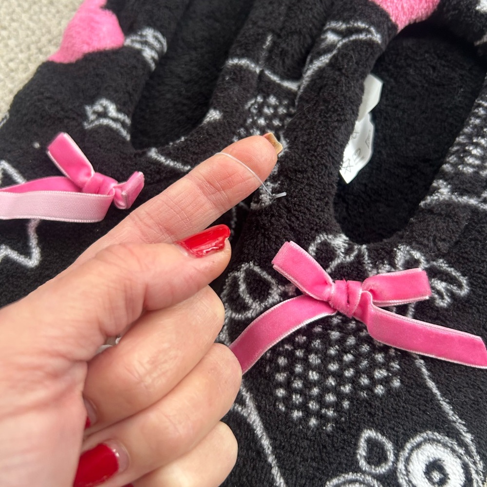 Charming Black and Pink Owl Slippers❤️L - Picture 4 of 7